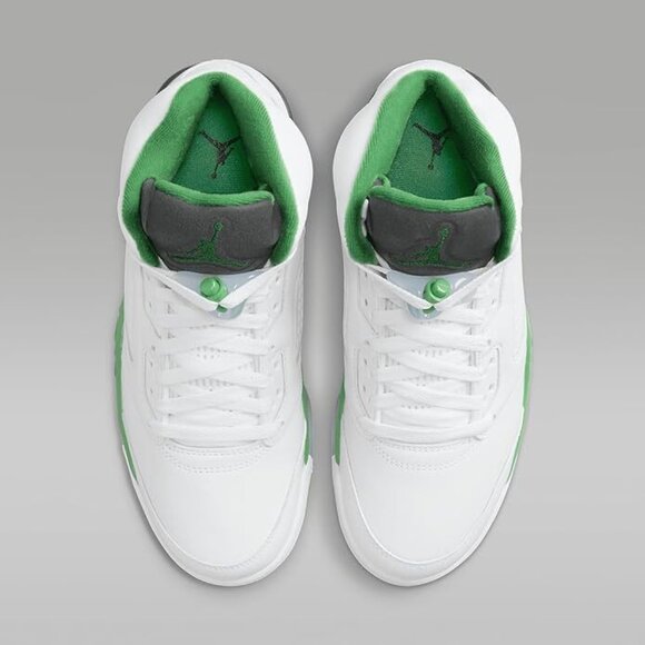 Jordan Womens Air Jordan 5 Retro Basketball Sneakers White/Lucky Green-black - Picture 4 of 5